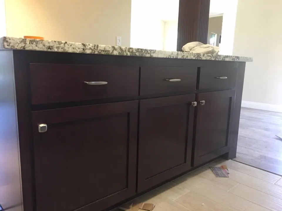 Finished stained cabinet kitchen in El Cajon, CA